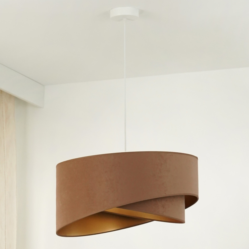 Brilagi - LED luster na sajli LYRA 1xE27/15W/230V braon/zlatna