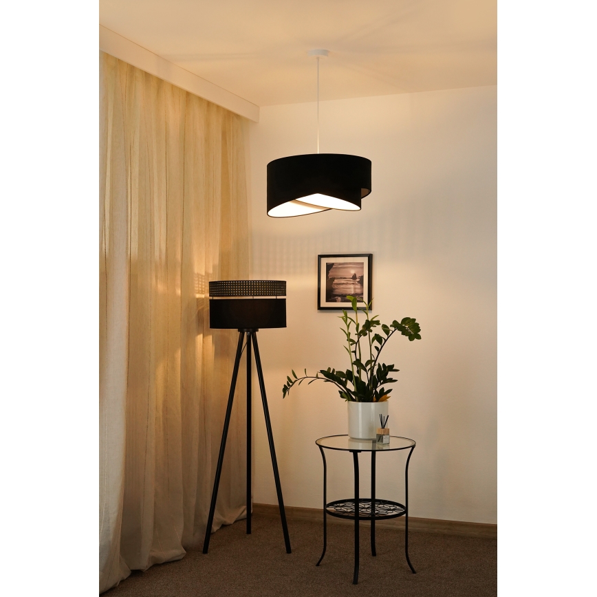 Brilagi - LED luster na sajli LYRA 1xE27/15W/230V crna/bela