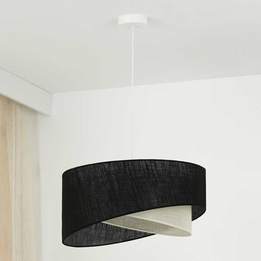 Brilagi - LED luster na sajli LYRA 1xE27/15W/230V crna/krem