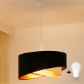 Brilagi - LED luster na sajli LYRA 1xE27/15W/230V crna/krem/zlatna