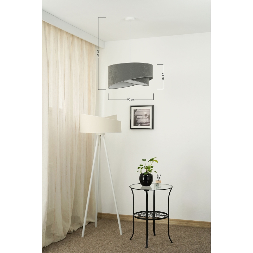 BRILAGI - LED luster na sajli LYRA 1xE27/15W/230V siva/bela