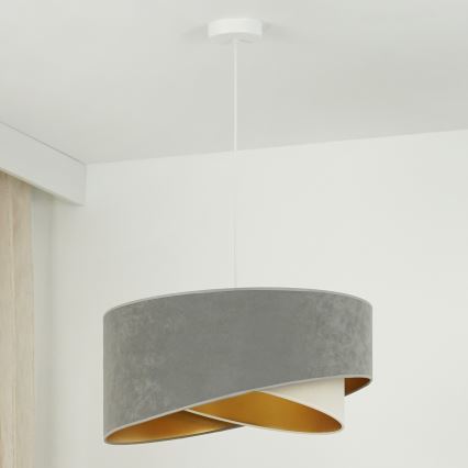 Brilagi - LED luster na sajli LYRA 1xE27/15W/230V siva/krem/zlatna