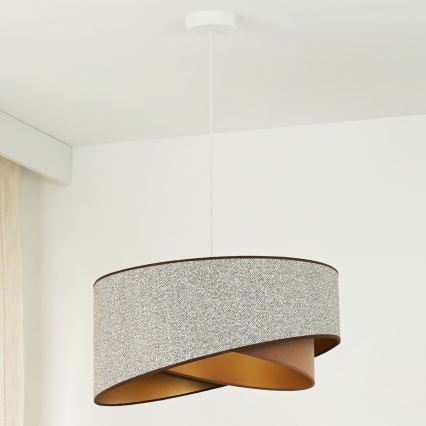 BRILAGI - LED luster na sajli LYRA 1xE27/15W/230V siva/krem/zlatna