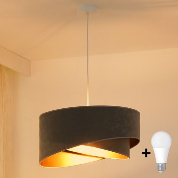 Brilagi - LED luster na sajli LYRA 1xE27/15W/230V siva/zlatna