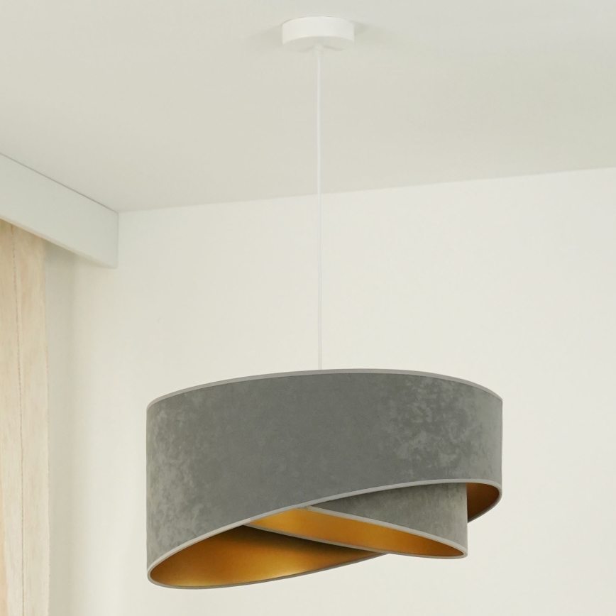 Brilagi - LED luster na sajli LYRA 1xE27/15W/230V siva/zlatna