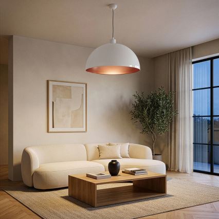 BRILAGI - LED luster na sajli METALO 1xE27/40W/230V prečnik 60 cm bela/bakarna