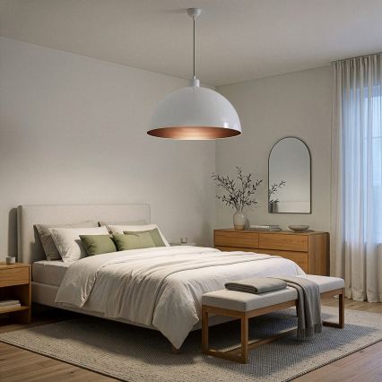 BRILAGI - LED luster na sajli METALO 1xE27/40W/230V prečnik 60 cm bela/bakarna