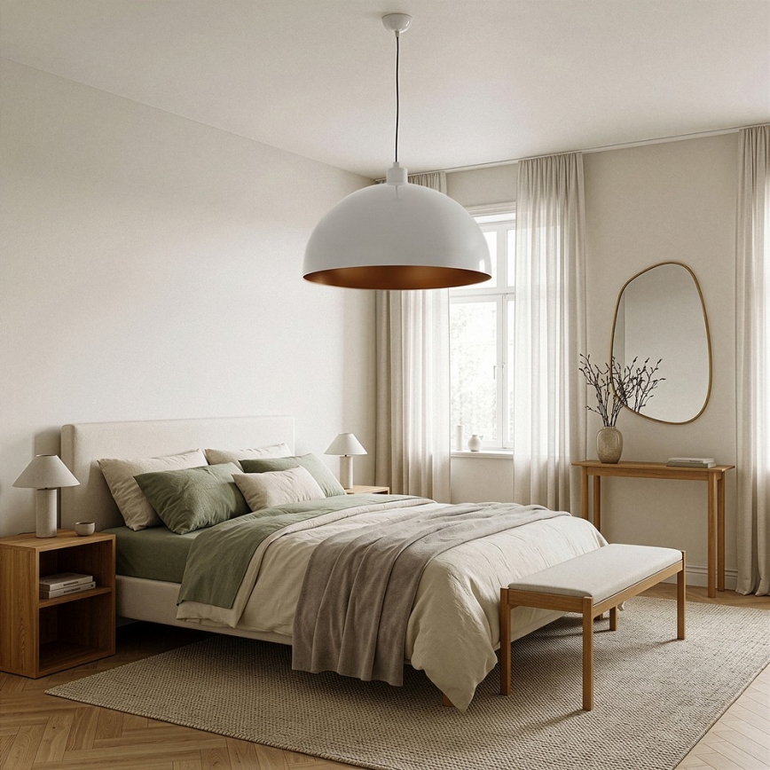 BRILAGI - LED luster na sajli METALO 1xE27/40W/230V prečnik 60 cm bela/bakarna