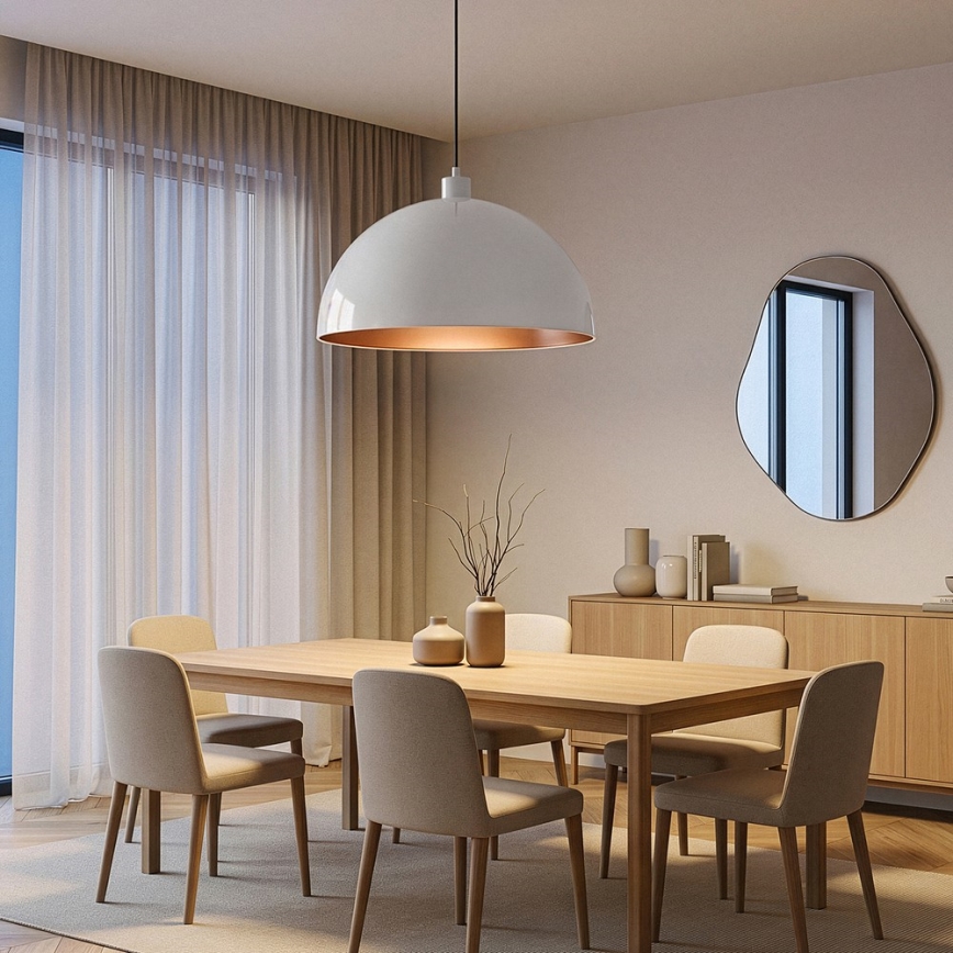 BRILAGI - LED luster na sajli METALO 1xE27/40W/230V prečnik 60 cm bela/bakarna