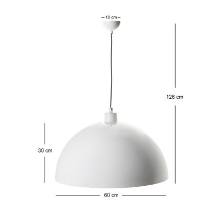 BRILAGI - LED luster na sajli METALO 1xE27/40W/230V prečnik 60 cm bela/bakarna