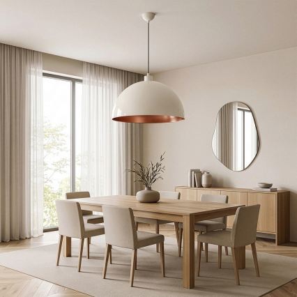 BRILAGI - LED luster na sajli METALO 1xE27/40W/230V prečnik 60 cm bež/bakarna