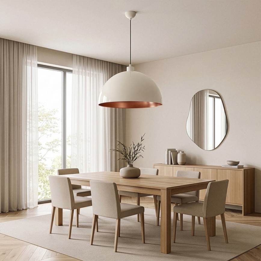 BRILAGI - LED luster na sajli METALO 1xE27/40W/230V prečnik 60 cm bež/bakarna