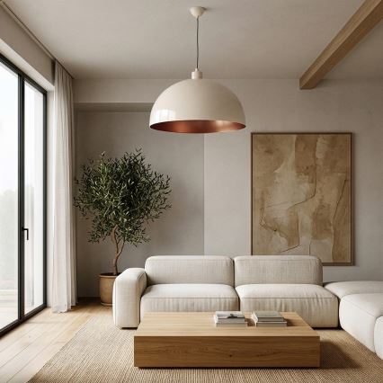 BRILAGI - LED luster na sajli METALO 1xE27/40W/230V prečnik 60 cm bež/bakarna
