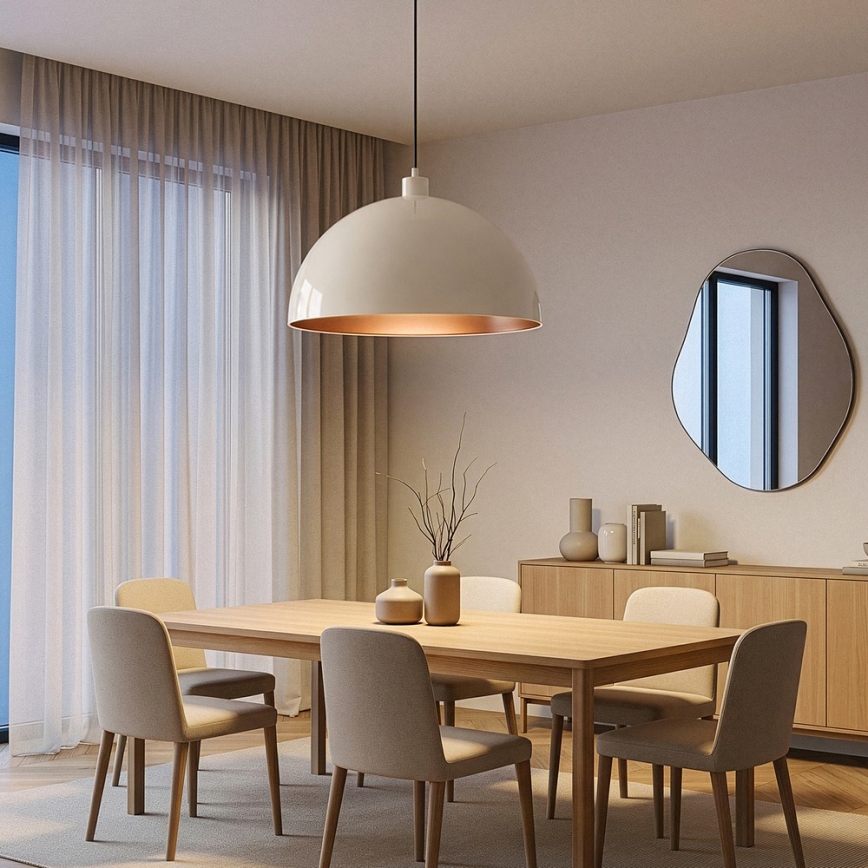 BRILAGI - LED luster na sajli METALO 1xE27/40W/230V prečnik 60 cm bež/bakarna