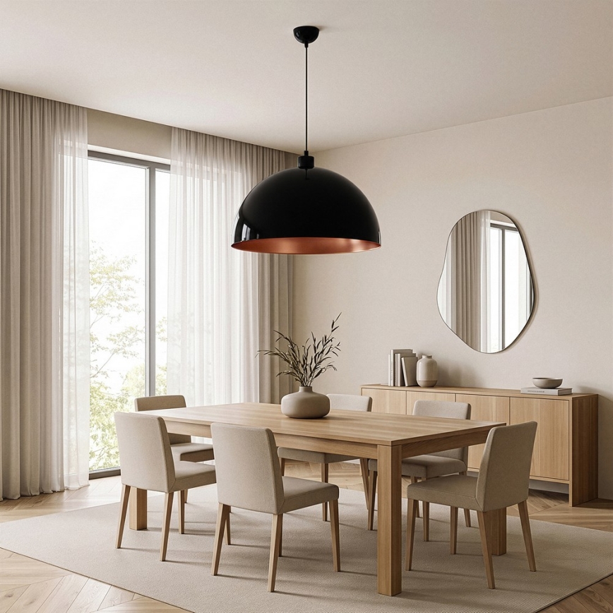 BRILAGI - LED luster na sajli METALO 1xE27/40W/230V prečnik 60 cm crna/bakarna