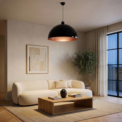 BRILAGI - LED luster na sajli METALO 1xE27/40W/230V prečnik 60 cm crna/bakarna