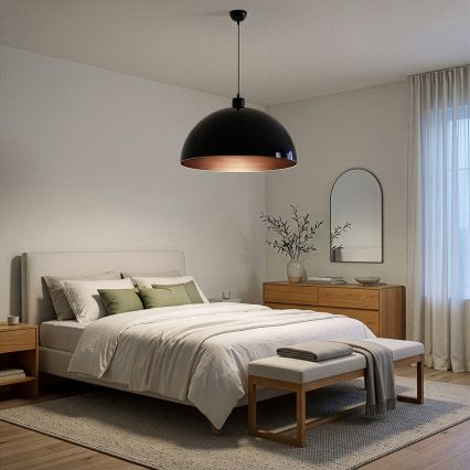 BRILAGI - LED luster na sajli METALO 1xE27/40W/230V prečnik 60 cm crna/bakarna