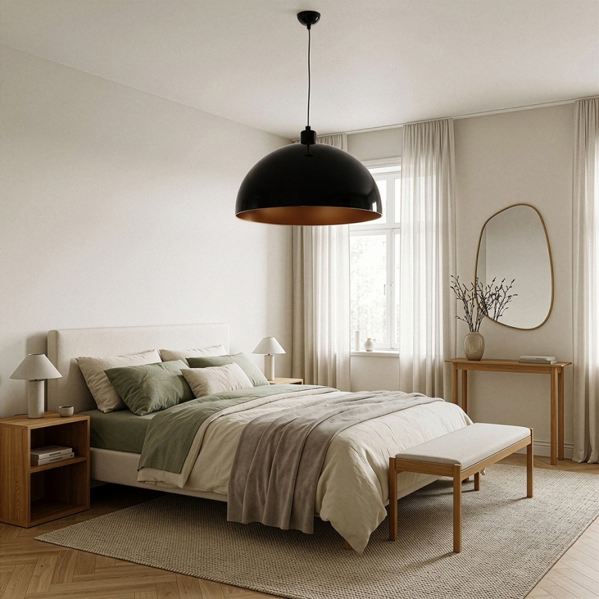 BRILAGI - LED luster na sajli METALO 1xE27/40W/230V prečnik 60 cm crna/bakarna