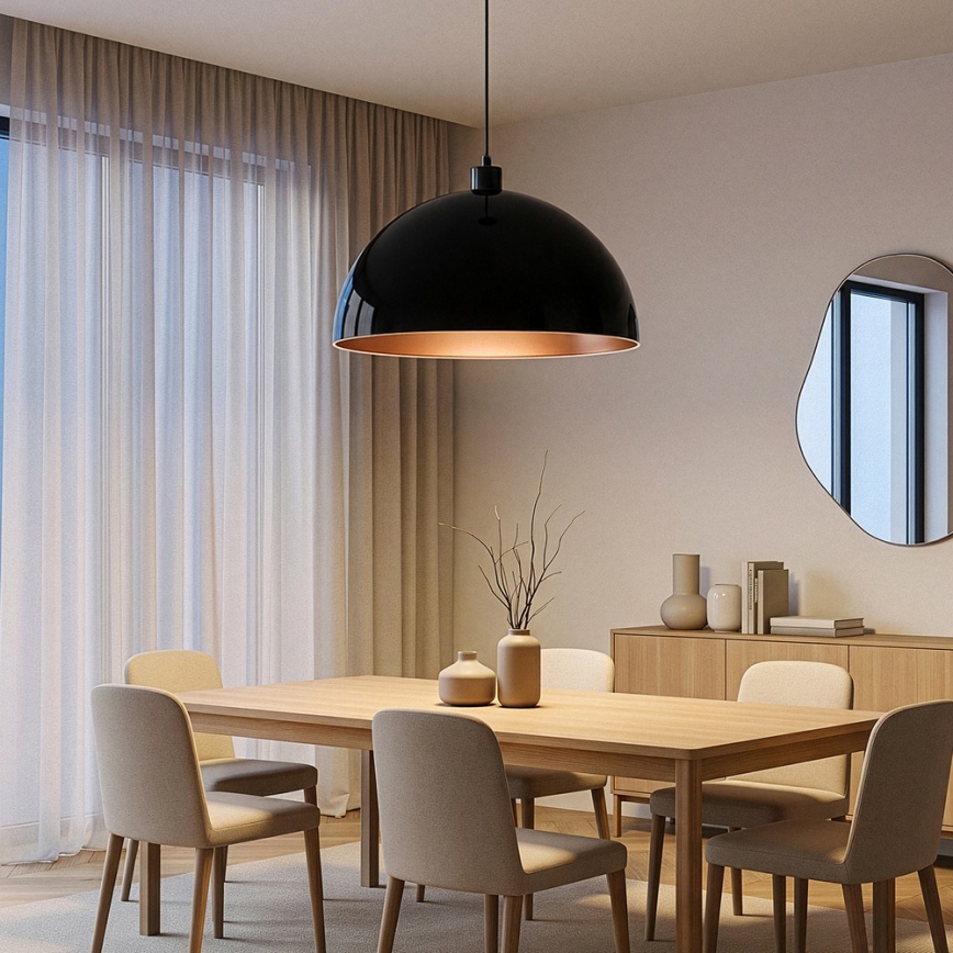 BRILAGI - LED luster na sajli METALO 1xE27/40W/230V prečnik 60 cm crna/bakarna
