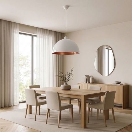 BRILAGI - LED luster na sajli METALO 1xE27/40W/230V Ø 40 cm bela/bakarna