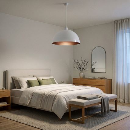 BRILAGI - LED luster na sajli METALO 1xE27/40W/230V Ø 40 cm bela/bakarna