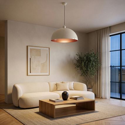 BRILAGI - LED luster na sajli METALO 1xE27/40W/230V Ø 40 cm bež/bakrena