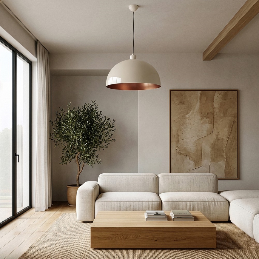 BRILAGI - LED luster na sajli METALO 1xE27/40W/230V Ø 40 cm bež/bakrena