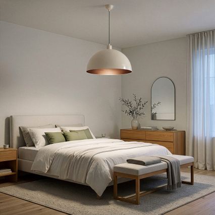 BRILAGI - LED luster na sajli METALO 1xE27/40W/230V Ø 40 cm bež/bakrena