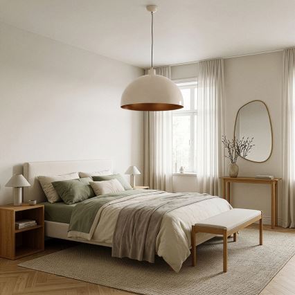 BRILAGI - LED luster na sajli METALO 1xE27/40W/230V Ø 40 cm bež/bakrena