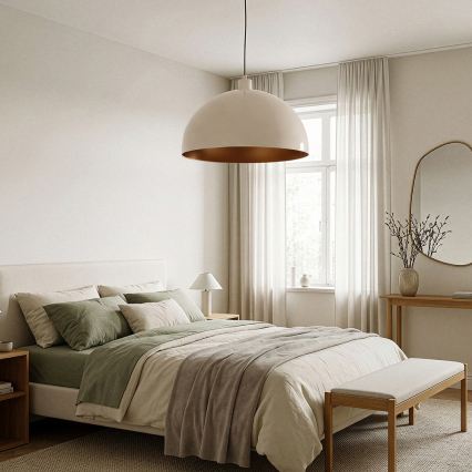 BRILAGI - LED luster na sajli METALO 1xE27/40W/230V Ø 40 cm bež/bakrena
