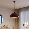 BRILAGI - LED luster na sajli METALO 1xE27/40W/230V Ø 40 cm bordo/bakarna
