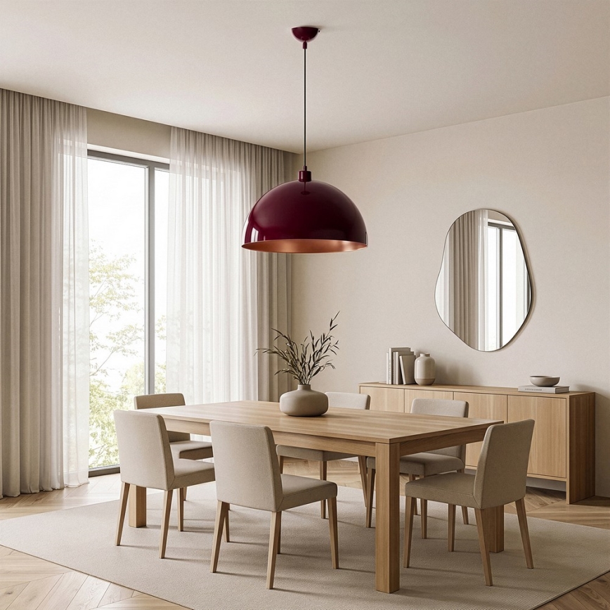 BRILAGI - LED luster na sajli METALO 1xE27/40W/230V Ø 40 cm bordo/bakarna