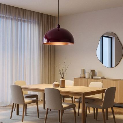 BRILAGI - LED luster na sajli METALO 1xE27/40W/230V Ø 40 cm bordo/bakarna