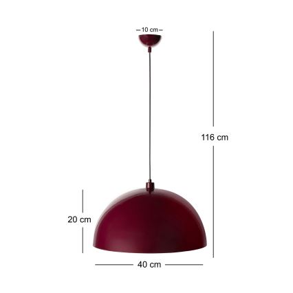 BRILAGI - LED luster na sajli METALO 1xE27/40W/230V Ø 40 cm bordo/bakarna