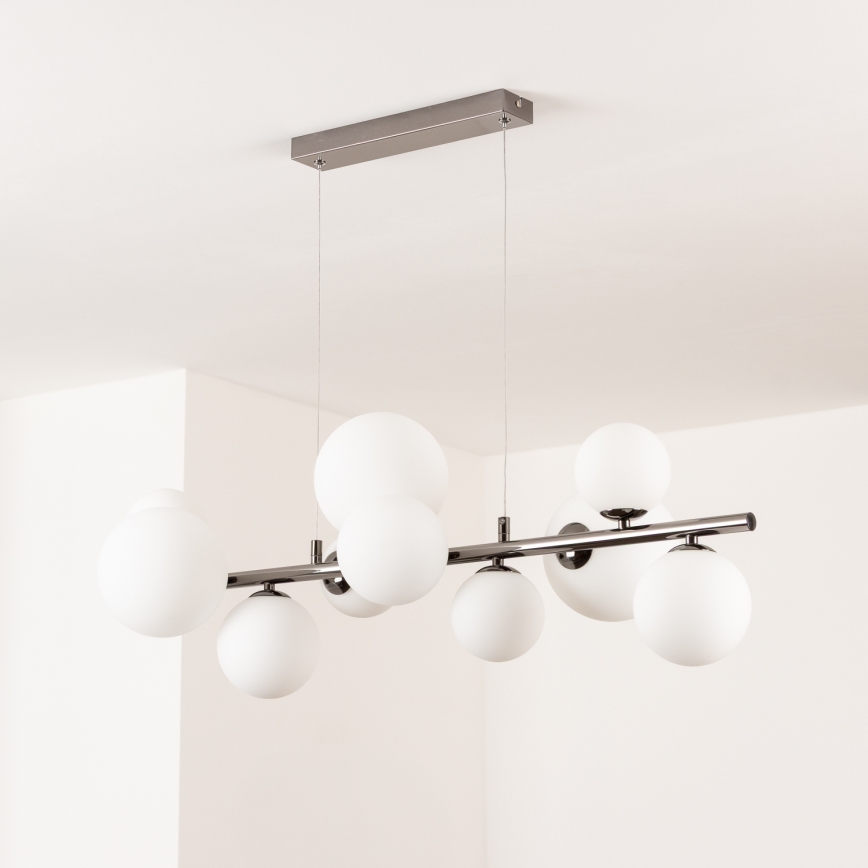Brilagi - LED luster na sajli MILLA 10xG9/3W/230V crni hrom/bela