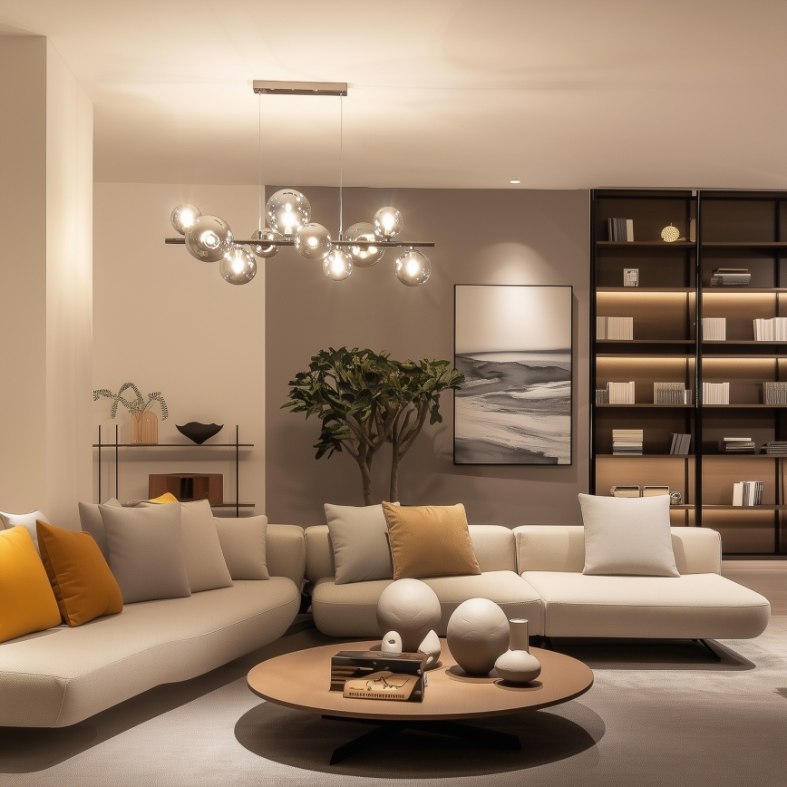 Brilagi - LED luster na sajli MILLA 10xG9/3W/230V crni hrom/dimljeno