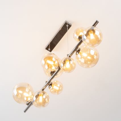 Brilagi - LED luster na sajli MILLA 10xG9/3W/230V crni hrom/zlatna