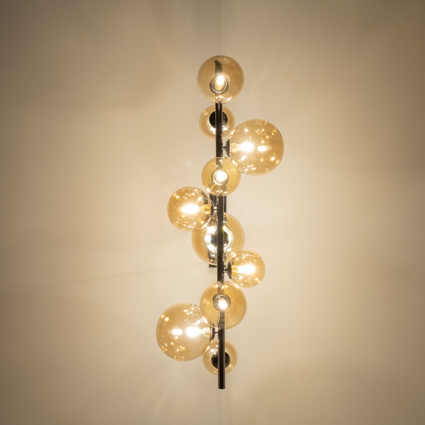 Brilagi - LED luster na sajli MILLA 10xG9/3W/230V crni hrom/zlatna