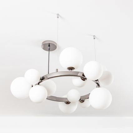 Brilagi - LED luster na sajli MILLA 15xG9/3W/230V crni hrom/bela