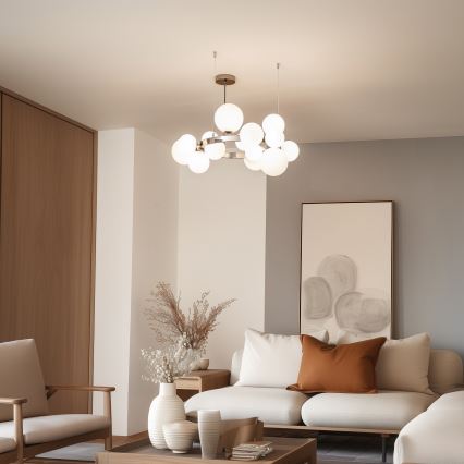 Brilagi - LED luster na sajli MILLA 15xG9/3W/230V crni hrom/bela