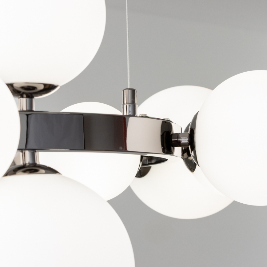 Brilagi - LED luster na sajli MILLA 15xG9/3W/230V crni hrom/bela