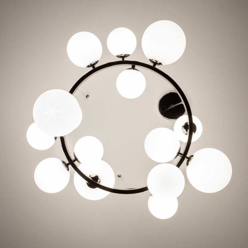 Brilagi - LED luster na sajli MILLA 15xG9/3W/230V crni hrom/bela