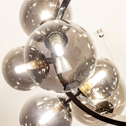 Brilagi - LED luster na sajli MILLA 15xG9/3W/230V crni hrom/zadimljeno staklo