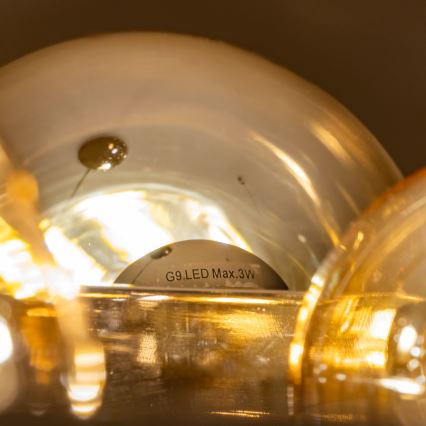 Brilagi - LED luster na sajli MILLA 15xG9/3W/230V crni hrom/zlatni