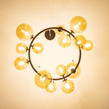 Brilagi - LED luster na sajli MILLA 15xG9/3W/230V crni hrom/zlatni