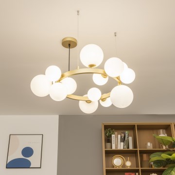 Brilagi - LED luster na sajli MILLA 15xG9/3W/230V zlatna/bela