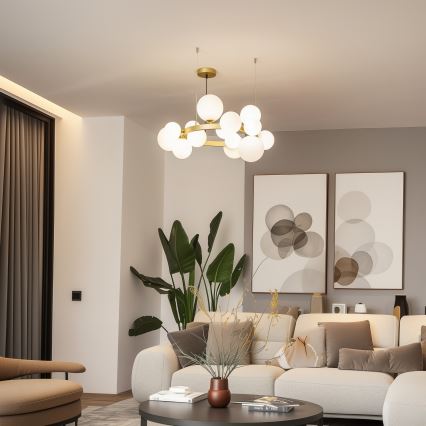 Brilagi - LED luster na sajli MILLA 15xG9/3W/230V zlatna/bela