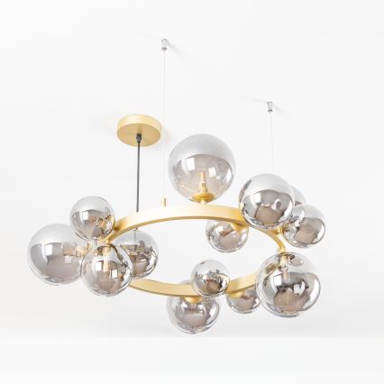 Brilagi - LED luster na sajli MILLA 15xG9/3W/230V zlatna/dimljena