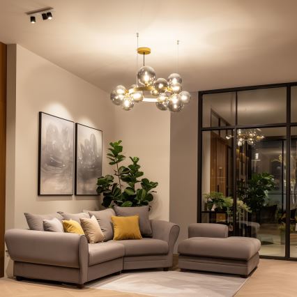 Brilagi - LED luster na sajli MILLA 15xG9/3W/230V zlatna/dimljena