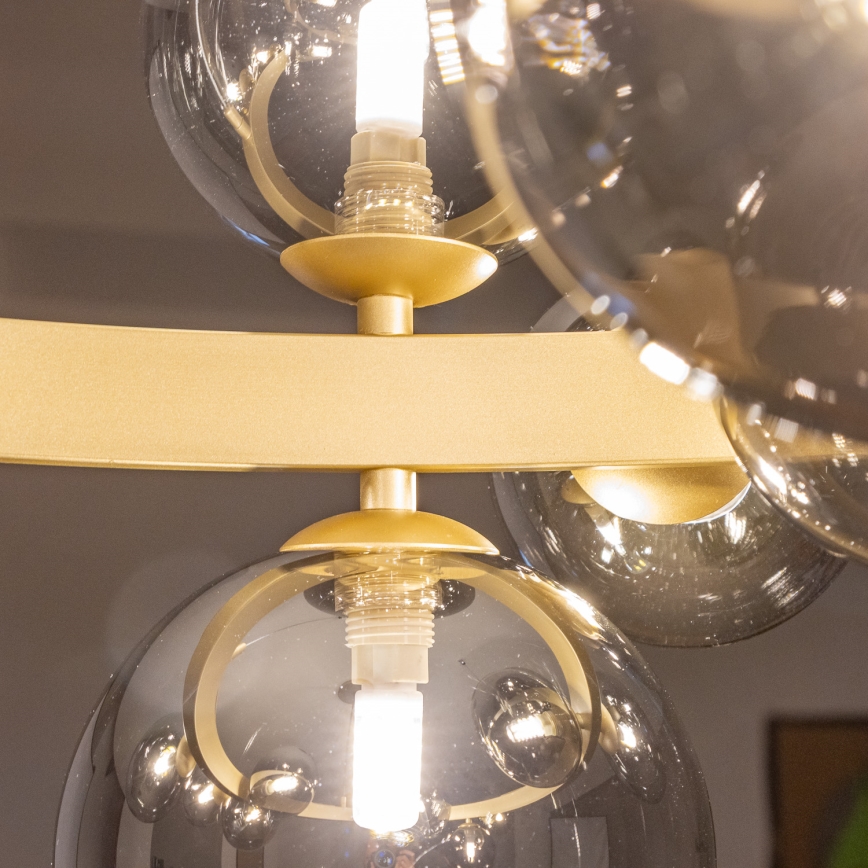 Brilagi - LED luster na sajli MILLA 15xG9/3W/230V zlatna/dimljena